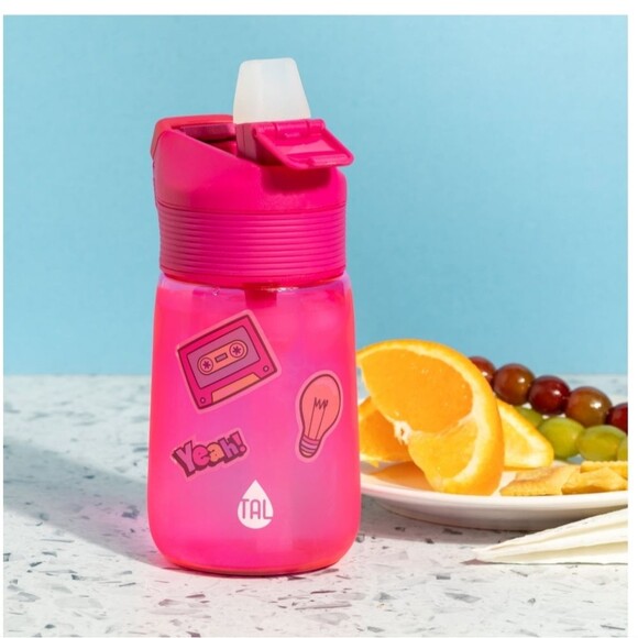 TAL tritan Flip kids water bottle 14 oz  Pink - Picture 4 of 8